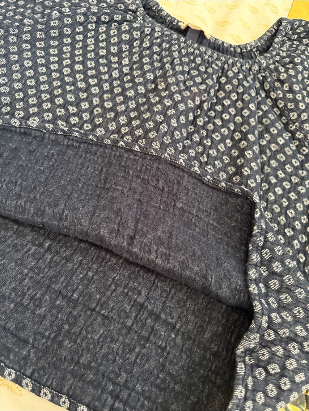 Navy peasant blouse 100% cotton - Picture 4 of 6
